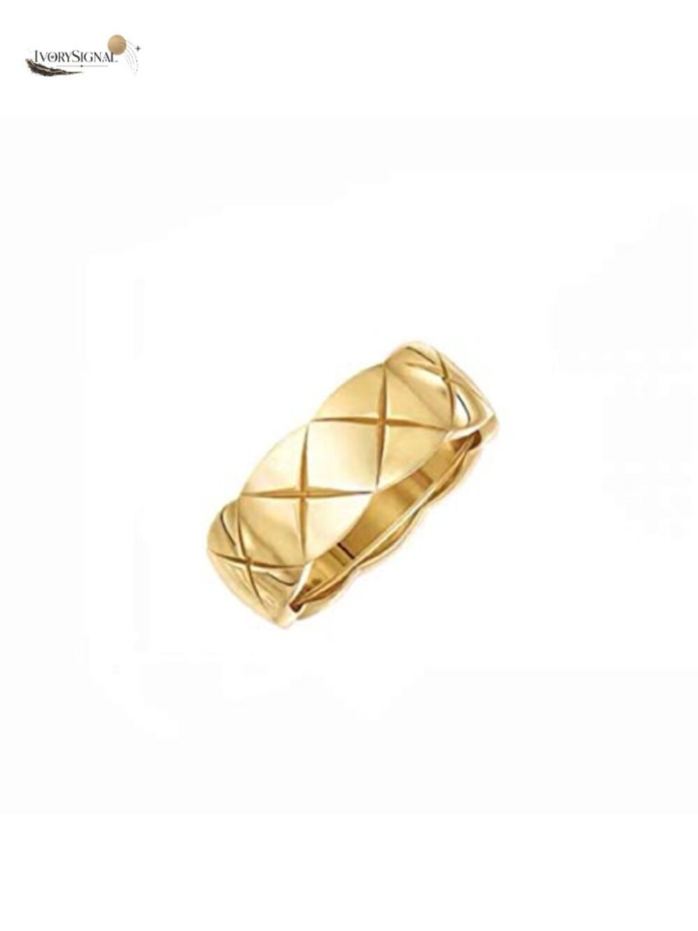18k Gold Plated Titanium Wide Band Ring Minimalist Stacking Wedding Band